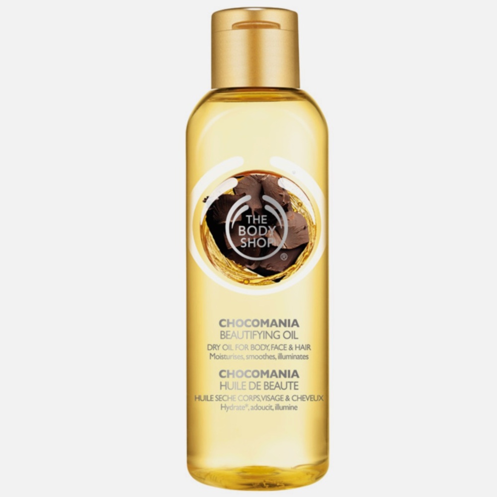 The Body Shop Chocomania Beautifying Oil for Hair Face Body 3.3 fl oz 100 ml NEW
